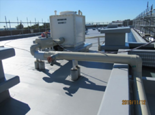 屋上防水は塩ビシート防水機械固定を採用